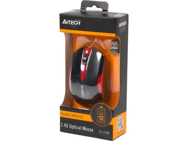 Миша A4Tech G3-200N Red - фото 4