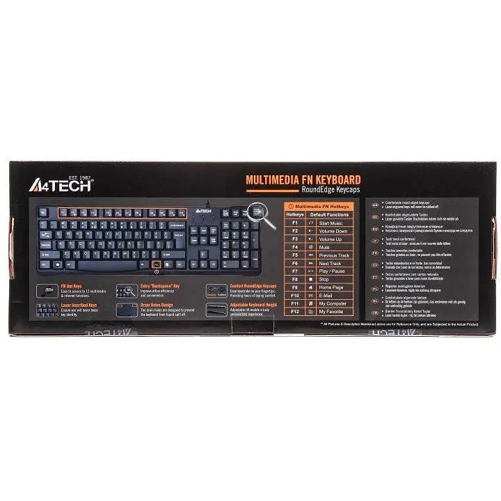 Клавіатура дротова A4Tech KR-750 USB Black - фото 4