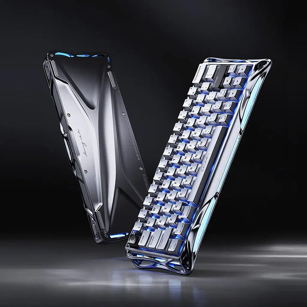 Клавиатура GravaStar Mercury V60 Pro 60 keys Blackcore 8K USB-A RGB Chrome Silver (GSV60PRO_XTAL_SLV) - фото 4