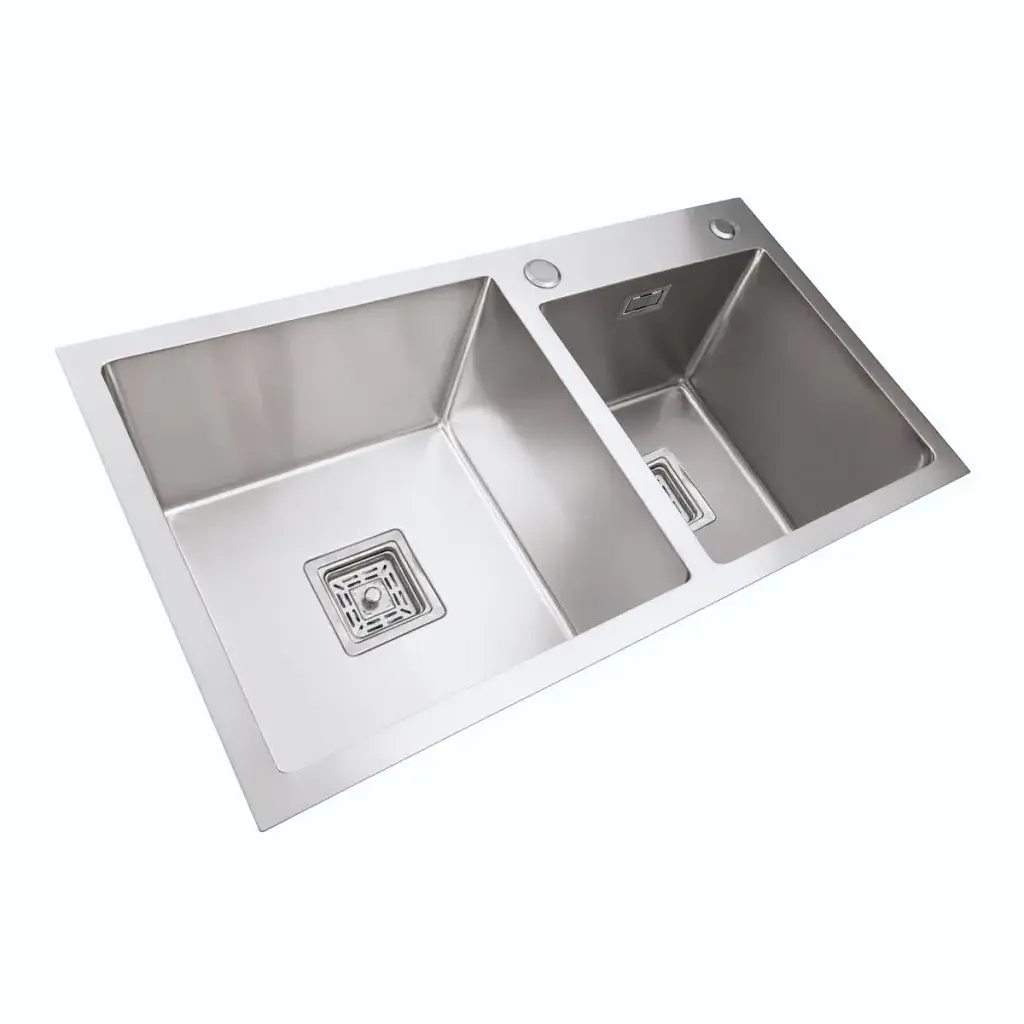 Кухонна мийка Platinum Handmade HDB з нержавіючої сталі 3 мм прямокутна 75x41x23 см (000039097) - фото 2