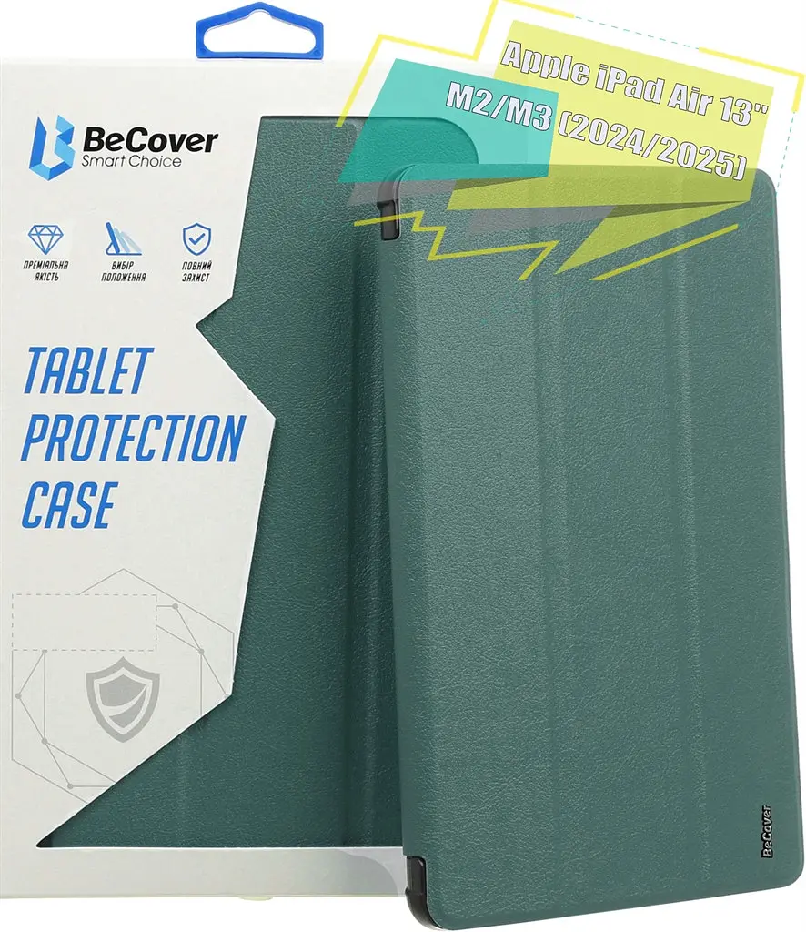 Чохол BeCover з кріпленням Apple Pencil для Apple iPad Air 13 M2 2024 Темно-зелений (711458) - фото 5