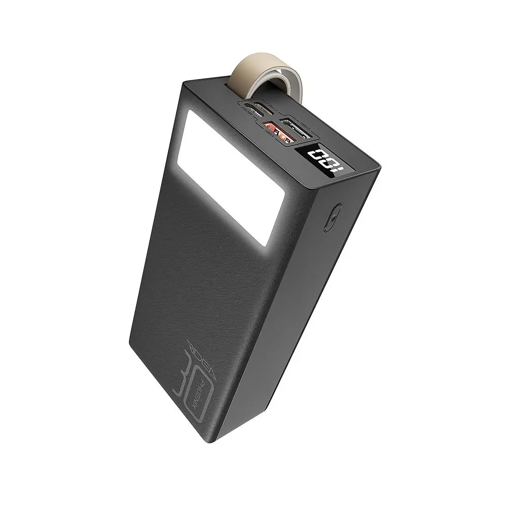 Універсальна мобільна батарея Ridea RP-D30L+ Phoenix30+ PD/QC 3.0 20W 30000 mAh Black (35091_3344933) - фото 2