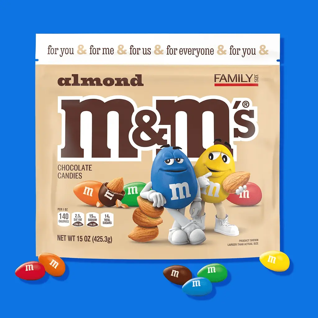 Драже M&M's Almond Milk Chocolate Candy 425.3г - фото 2