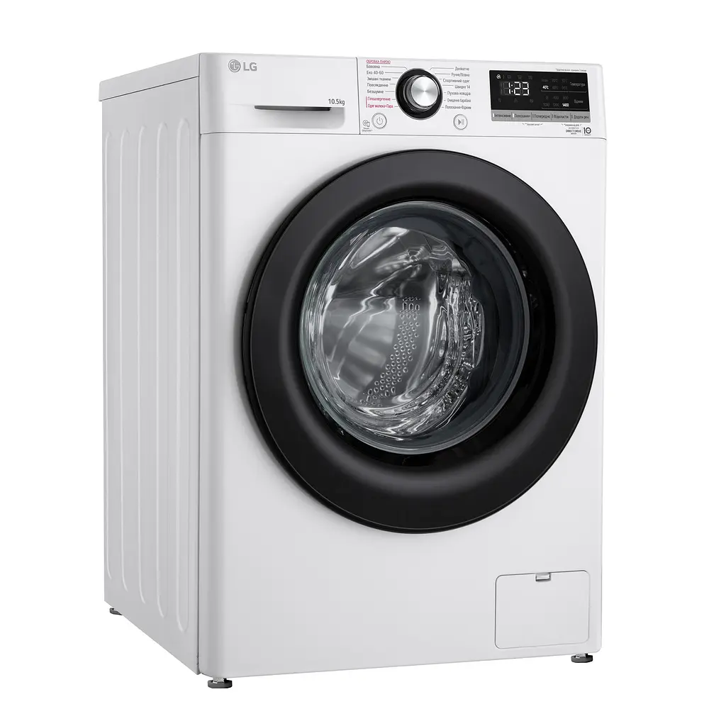 Стиральная машина LG фронтальная 105 кг 1400 A+++ 57 см дисплей пара инвертор белый - фото 2