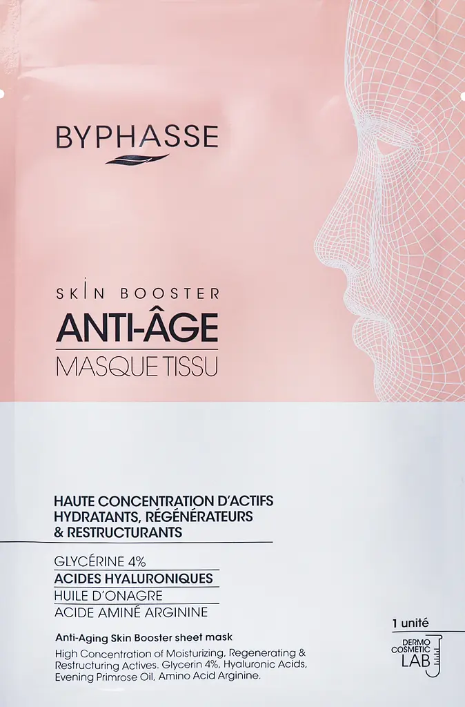 Антивозрастная тканевая маска Byphasse Anti-Aging Skin Booster Sheet Mask, 18 мл - фото 4