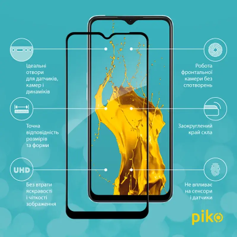 Скло захисне Piko Full Glue Oppo A57S Black (1283126576744) - фото 2