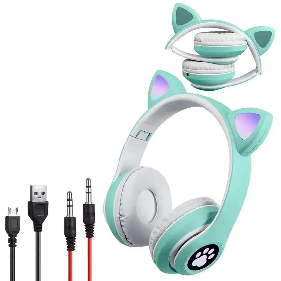 Навушники Bluetooth Tucci STN28 з вушками Mint green - фото 4