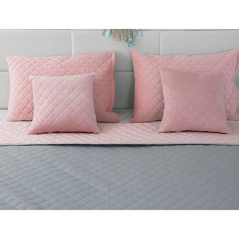 Покривало велюр Pink and Grey Руно ромб 180 х 220 см (340.55 Pink and Grey ромб) - фото 4