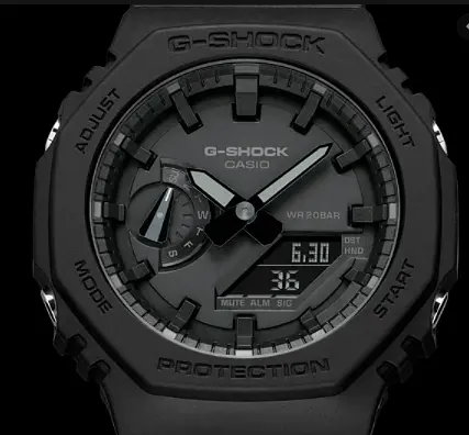 Чорний полімерний чоловічий наручний годинник Casio G-Shock GA-2100-1A1ER з полімерним ремінцем - фото 5