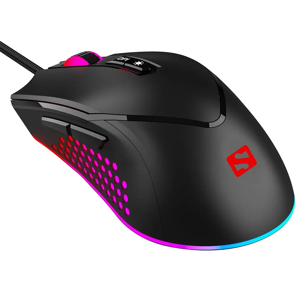 Комп'ютерна мишка Sandberg Azazinator Mouse 6400 RGB ігрова 6400dpi. 7кн.Huano чорна (640-20) - фото 3