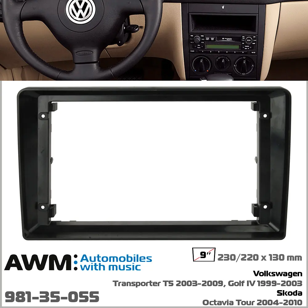 Переходная рамка для автомобиля Volkswagen Transporter, Golf, Skoda Octavia Tour AWM 981-35-055 - фото 5
