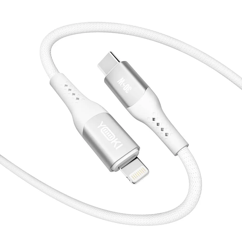 Кабель для заряджання та обміну даними Yoki YK-SO15 SOLID Series Type-C to Lightning 30W 3A/10V 1.2 м Білий - фото 4