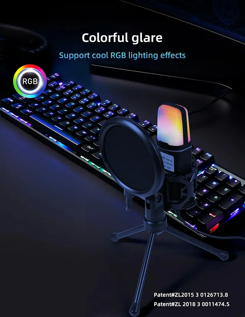 Конденсаторний мікрофон Yanmai SF666R USB з RGB-підсвічуванням - фото 5