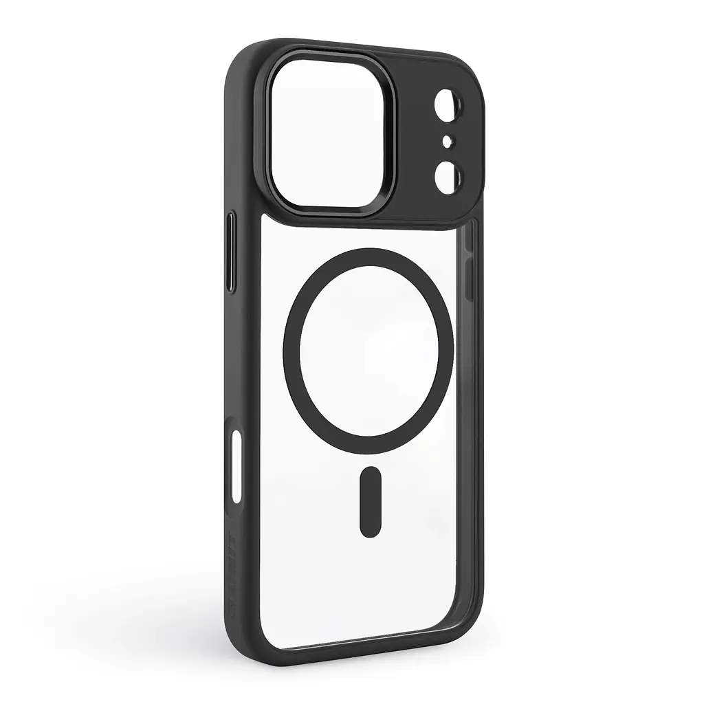 Чехол Apple iPhone 17 Pro Max, Unit MagSafe, черный, прозрачный, магсейф, ударопрочный, магнитный, панель-накладка с поддержкой MagSafe, с поддержкой беспроводной зарядки, TPU+PC, защита всего корпуса, ударопрочный, ArmorStandart (ARM86297) - фото 2