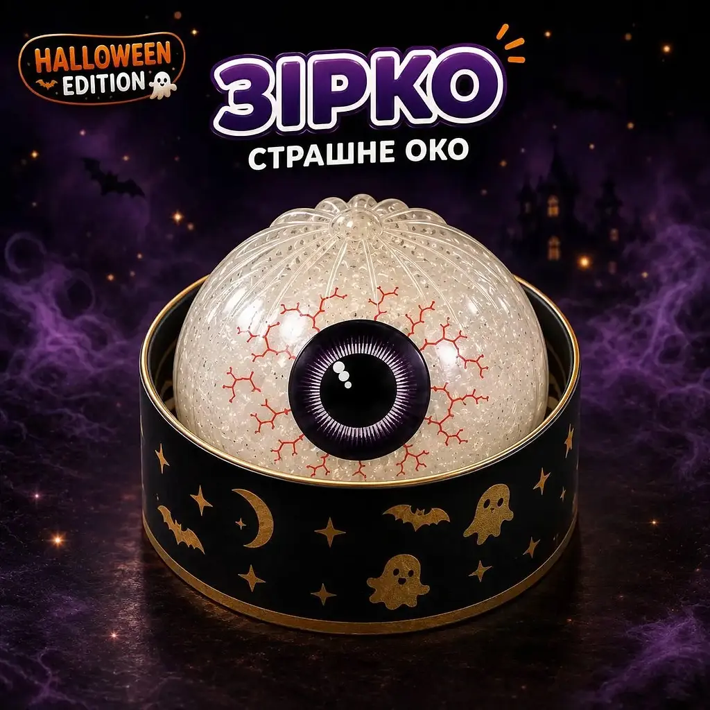 Іграшка антистрес Сквіш Пельмень Бао Хеловін з глітером дамплінг Halloween колір сюрприз  - фото 5