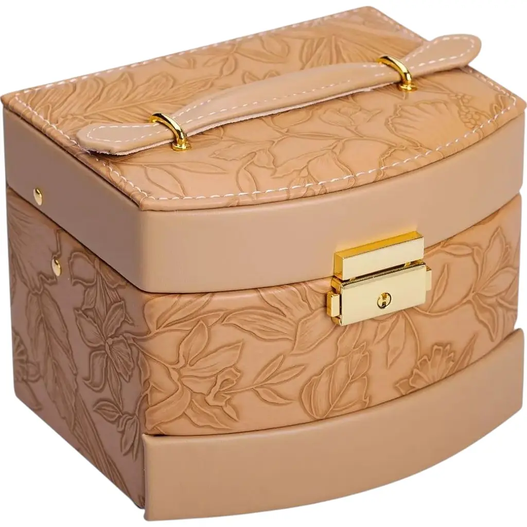 Кейс-шкатулка для украшений Yiwu с замком 15.5х11.5х11.5 см коричневый HP-5-23BR - фото 7