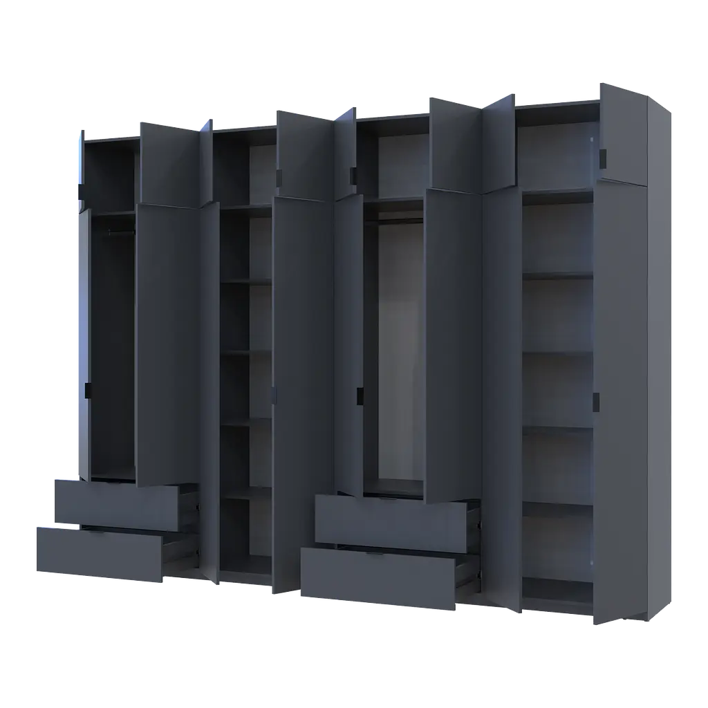 Шафа для одягу Doros Лукас Графіт 4+4 ДСП 320х50х240 (42005129) - фото 2