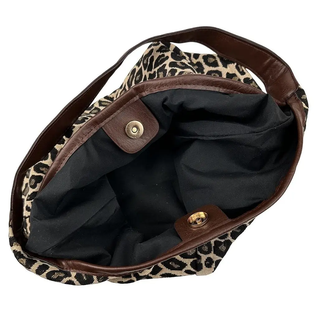 Текстильна сумка в кольорі лео Lilly P4-1635LB коричнева - фото 7