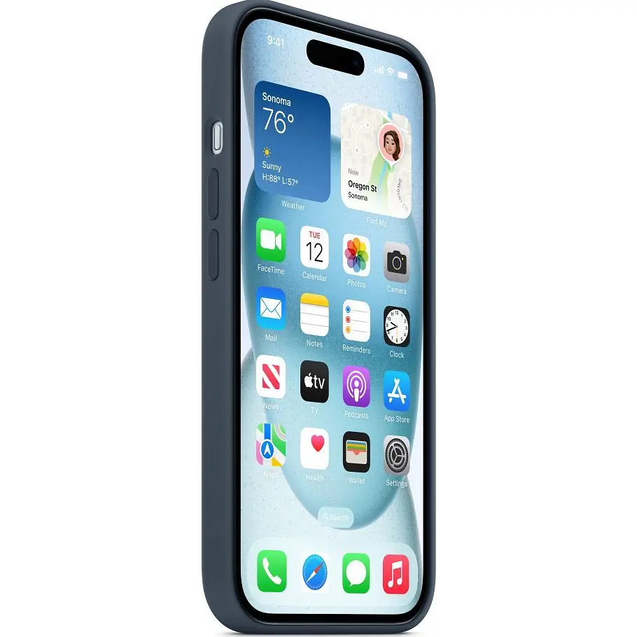 Чохол Apple Silicone Case with MagSafe для iPhone 15 Storm Blue (MT0N3ZM/A) [92897] - фото 3
