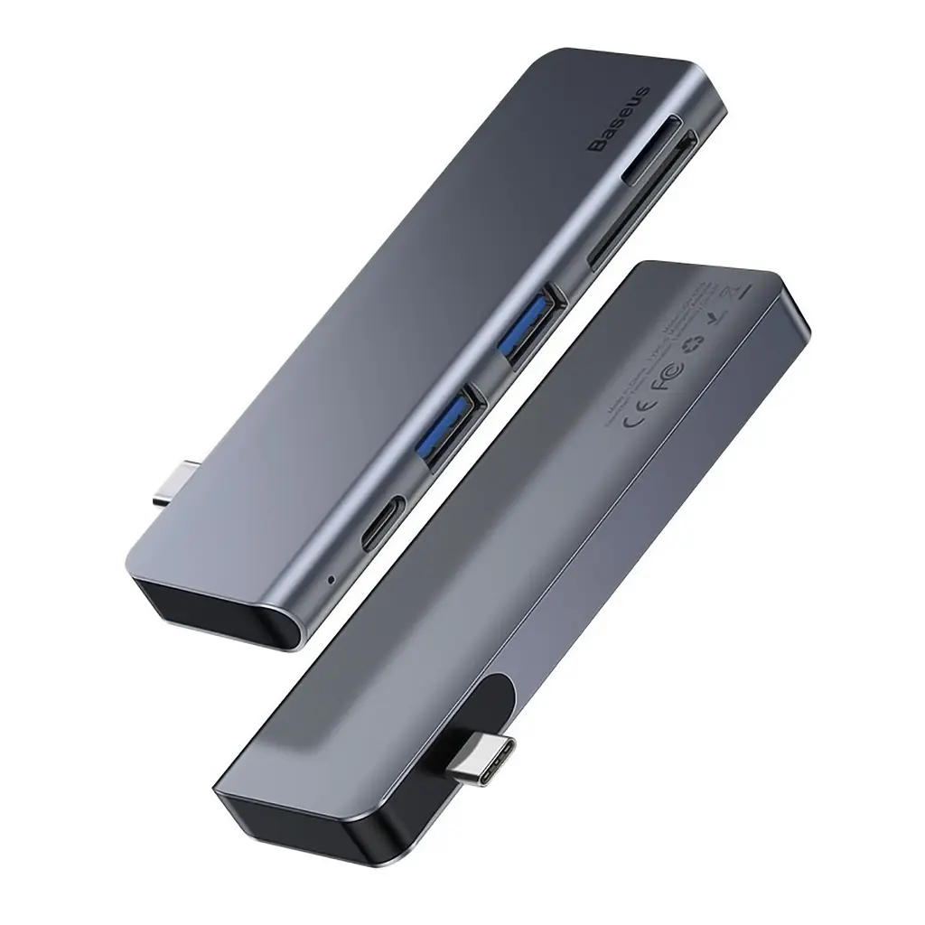 Багатопортовий хаб Baseus Harmonica 5-in-1 HUB Adapter CAHUB-K0G Сірий (1059080726) - фото 2