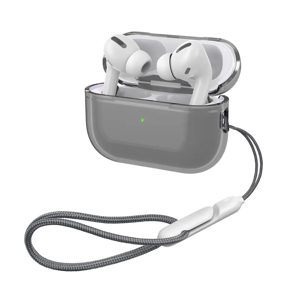 Чохол для навушників Apple AirPods Pro 2 2022, чорний, Air, термополіуретан (TPU), протиударний, захист від подряпин, пилу і ударів, футляр з карабіном для кріплення, точні вирізи для доступу до роз"ємів, ArmorStandart (ARM85334) - фото 2