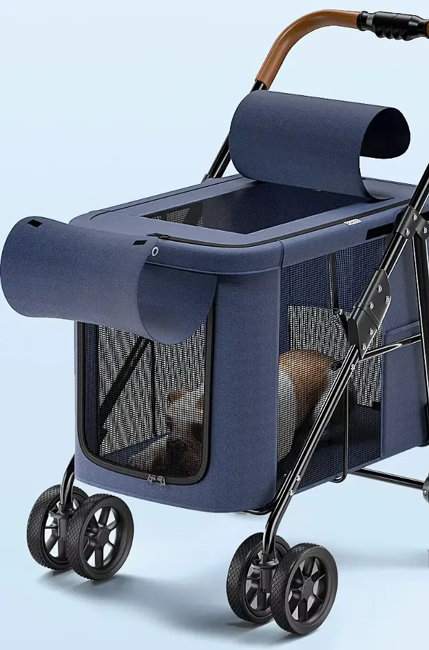 Візок для собак до 30 кг Bello LD07M Navy Blue - фото 3