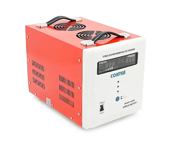 Стабілізатор напруги сервопривідний Conter MSER 7500Вт 10000ВА 130–260V однофазний, LED дисплей, колодка клемна - фото 2