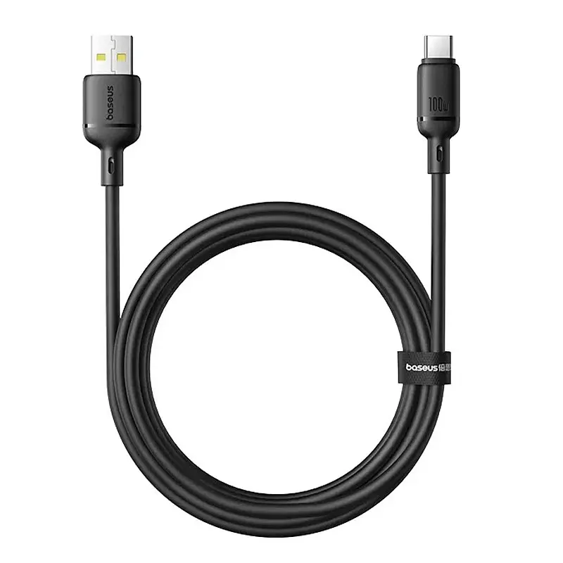 Дата кабель Baseus Silky Series OS Fast Charging USB to Type-C 100W (1m) (P10377703) Cluster Black - фото 2