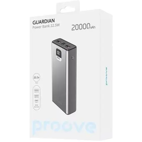 Портативна батарея Proove Guardian 22.5W 20000mAh металево-сіра PBG222210004 - фото 3