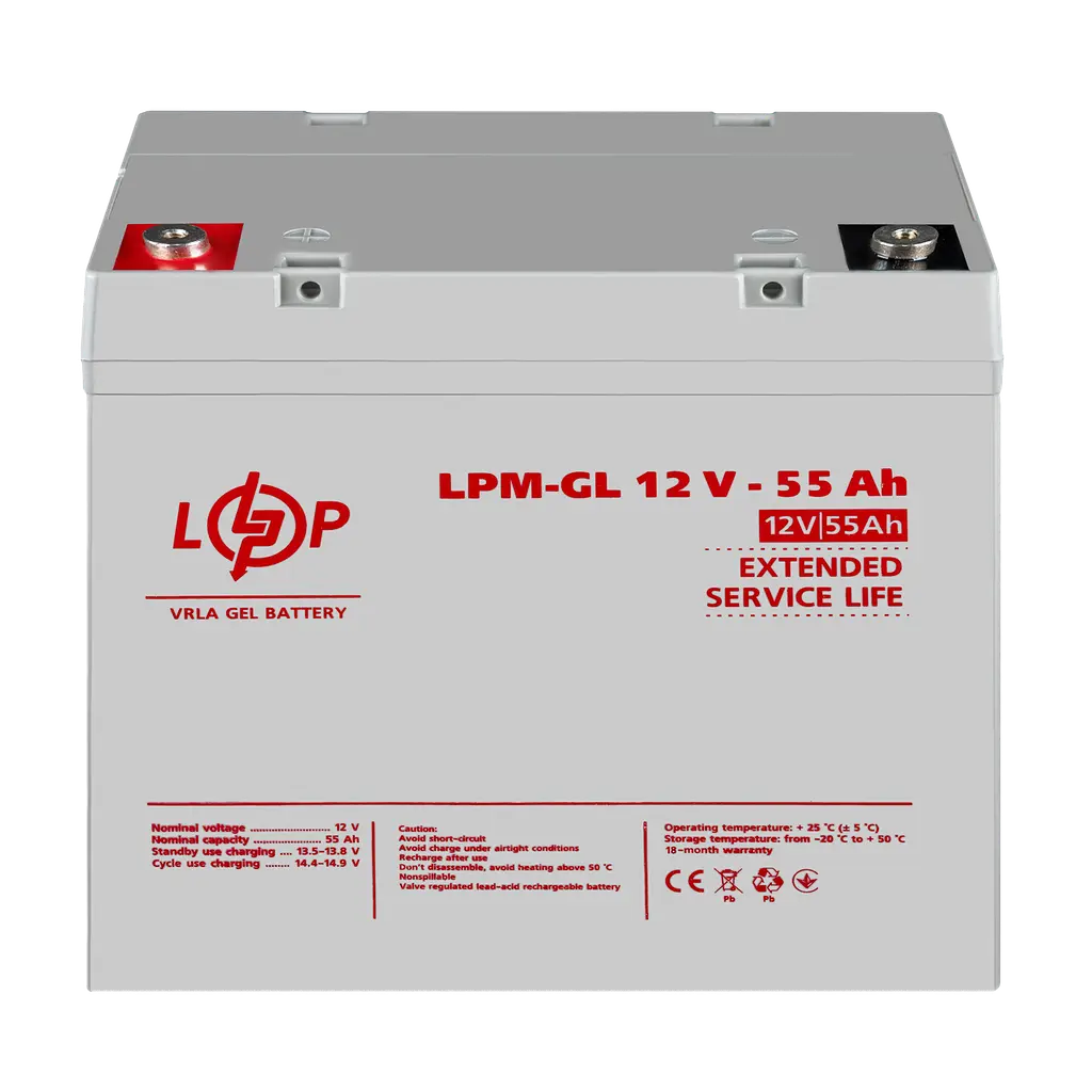 Акумулятор гелевий LPM-GL 12 V - 55 Ah - фото 2