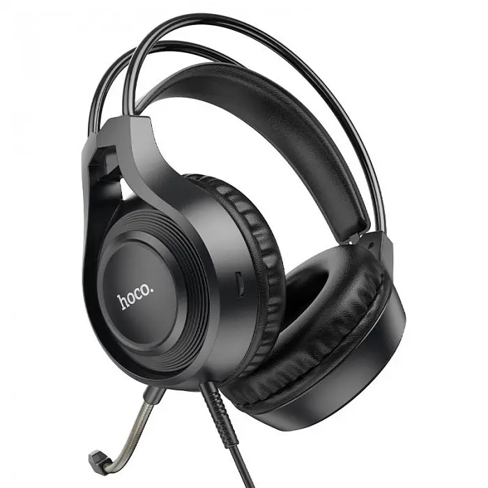 Игровые наушники с микрофоном Hoco W106 Tiger Gaming Headset проводные, с оголовьем Черные - фото 4