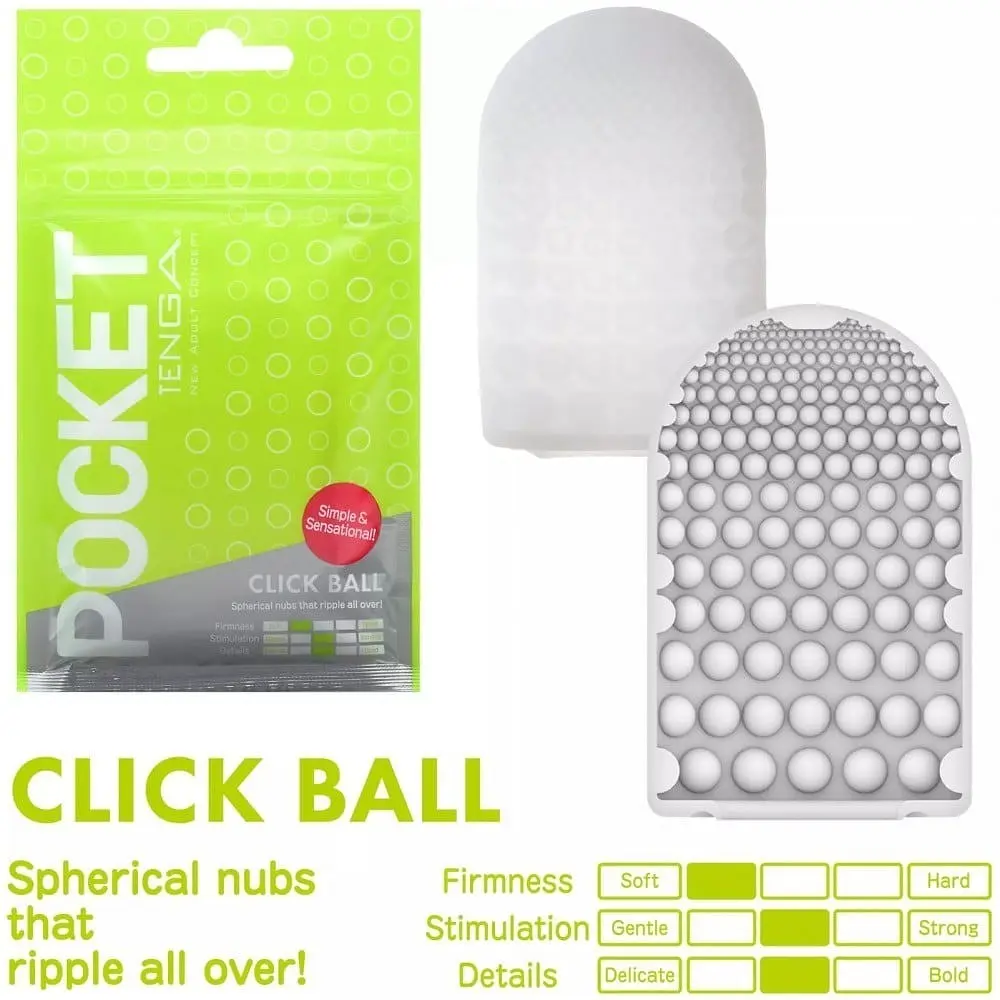 Кишеньковий міні-мастурбатор Tenga Pocket Click Ball, 7.5х5.5 см (зелений) - фото 2