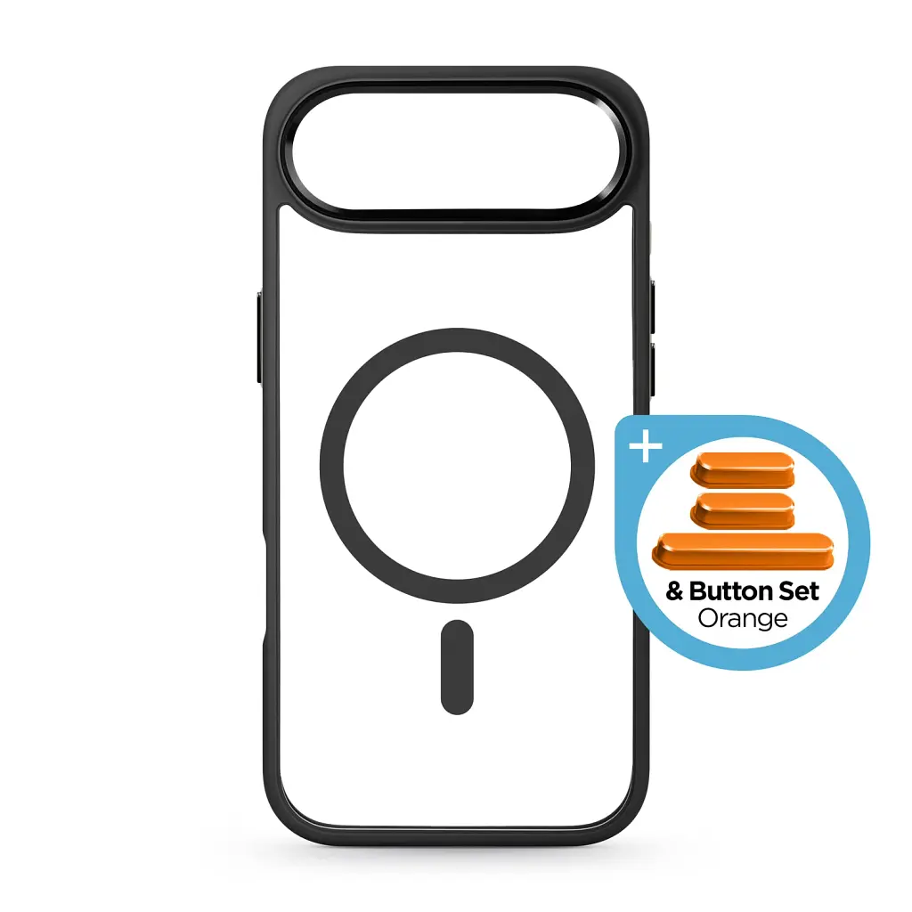 Чохол ArmorStandart Unit MagCase для Apple iPhone 17 Air Black + Orange Button Set