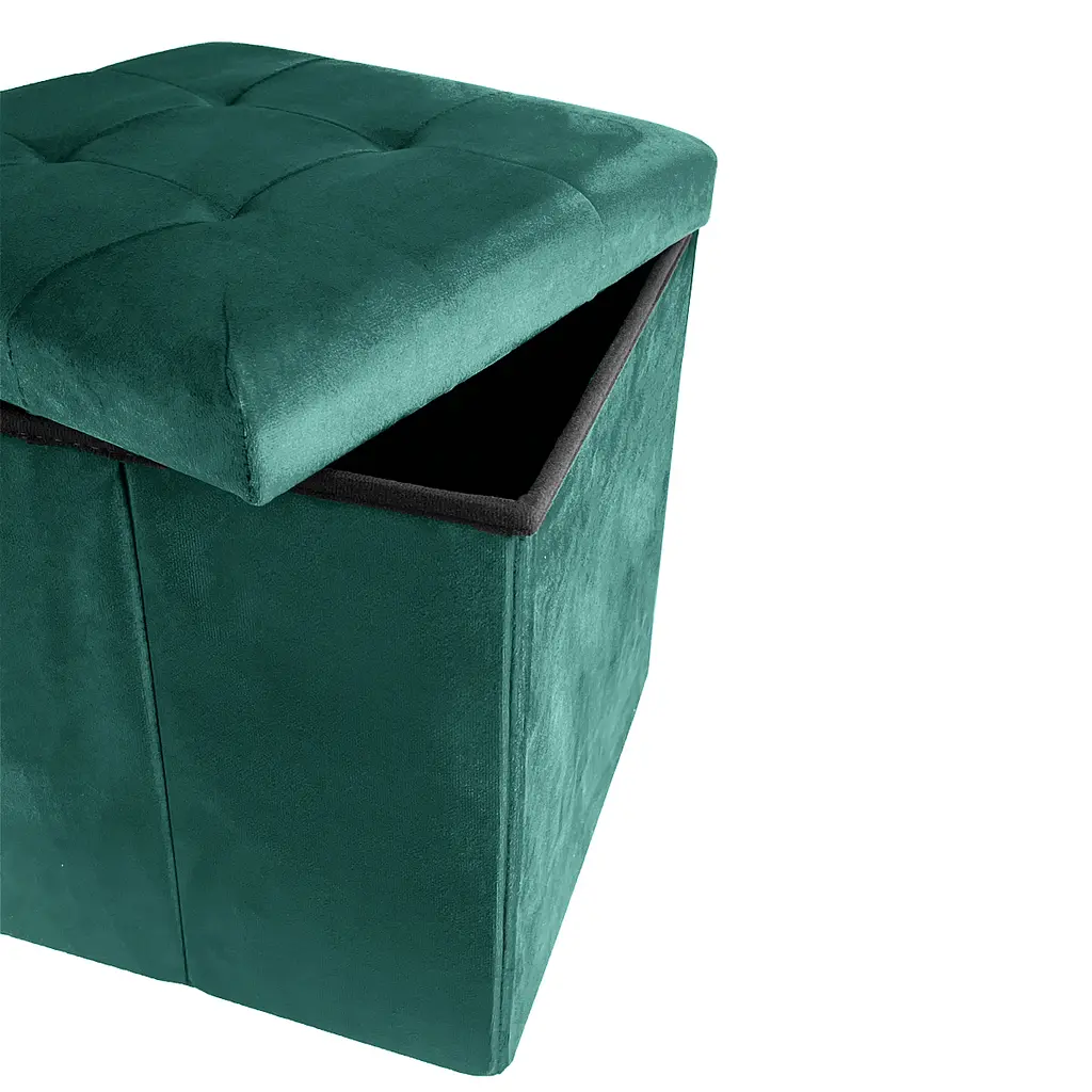 Пуф для зберігання МВМ My Home велюровий 380х380х380 мм зелений (TH-05 GREEN) - фото 2