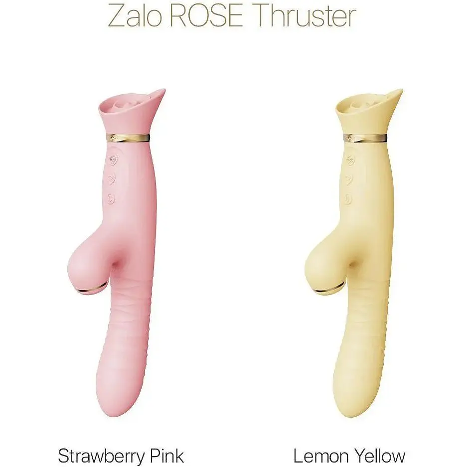 Пульсатор-вибратор с вакуумной стимуляцией клитора Zalo Rose Thruster Strawberry Pink - фото 8