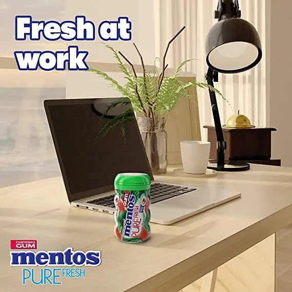 Жувальна гумка Mentos Pure Fresh кавун без цукру з ксилітом , 50 шт. - фото 3