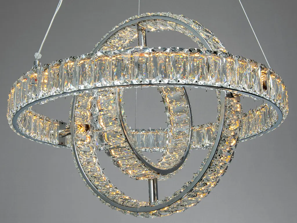 LED-люстра з кришталем Diasha D8886/500-3B CH, 92W, пульт, хром, Ø48 см - фото 4