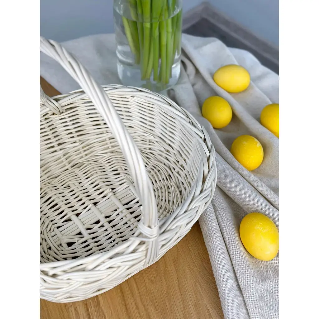 Пасхальная корзина из лозы с одной ручкой Буковина Белая - фото 4