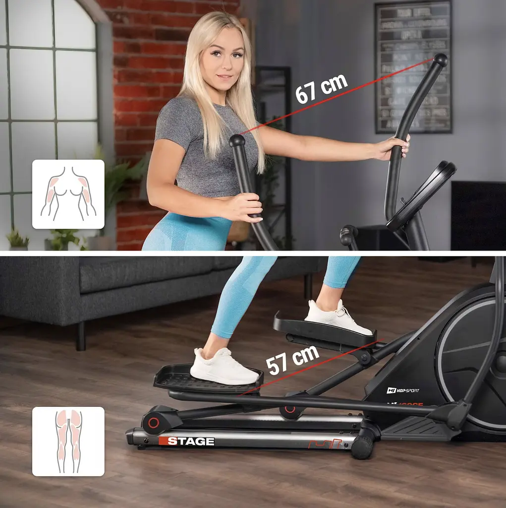 Орбітрек Hop-Sport HS-160CF Stage електромагнітний сірий - фото 12