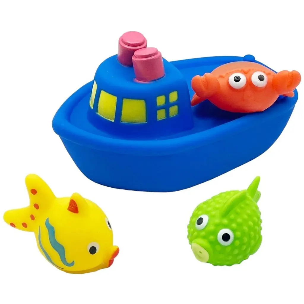 Набір іграшок для купання Bibi Toys Кораблик і морські мешканці 4 шт. (761049BT) - фото 2