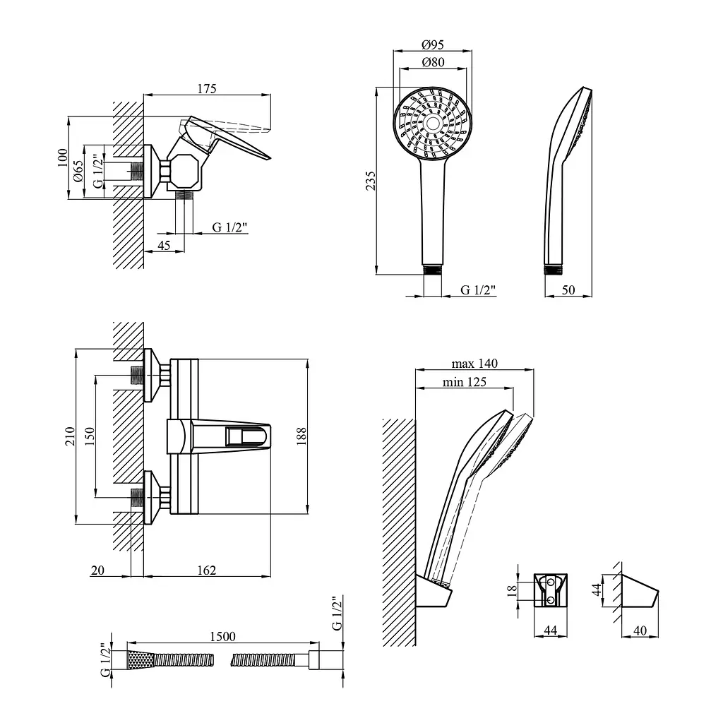 Смеситель для душа Kroner KRM Kante - C050 (CV023583) - фото 6
