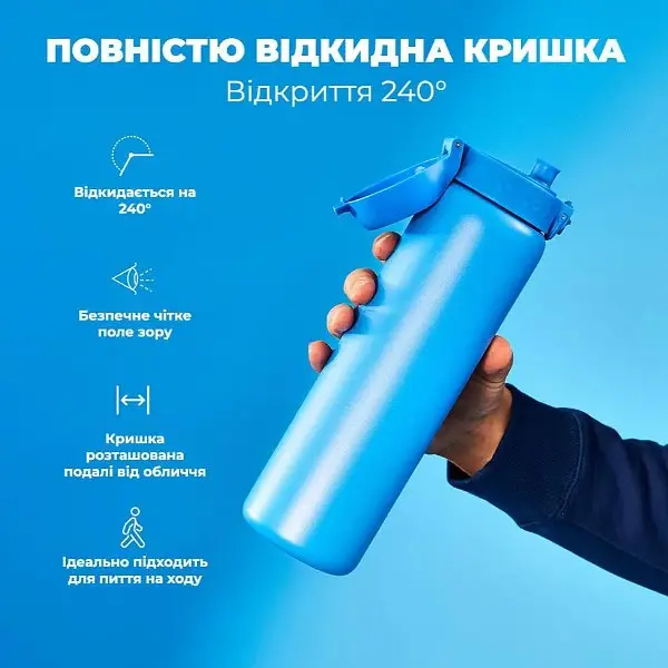 Бутылка для воды ION8 металлическая вакуумная 920 мл Vacuum Insulated Blue (I8TS1000BLU) - фото 3