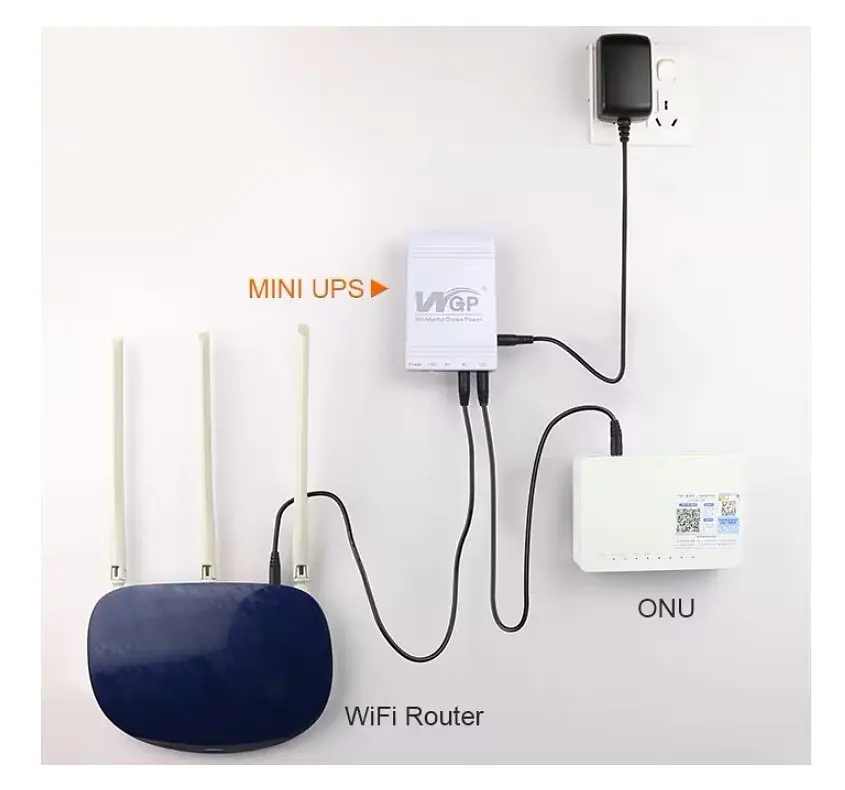 UPS ИБП для роутера, модема ONU — интернет без света WGP M103C 12 V 1 A 25 W 16000 mAh +блок питания - фото 6