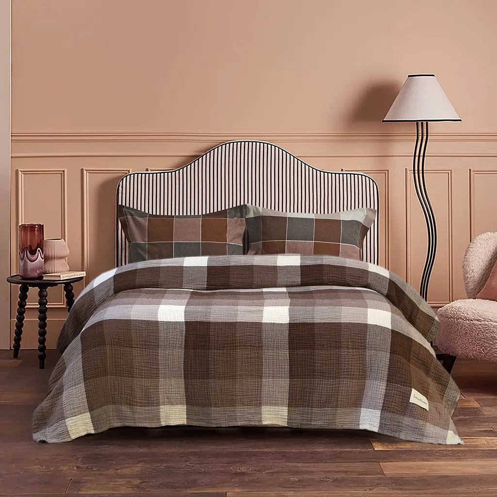 Покрывало Lotus Home - Lucca muslin коричневый 240x260 - фото 2