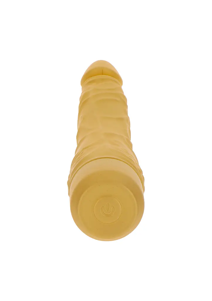 Вібратор Get Real Gold Dicker Slim Vibrator на батарейках, 16х4.7 см золотистий - фото 4