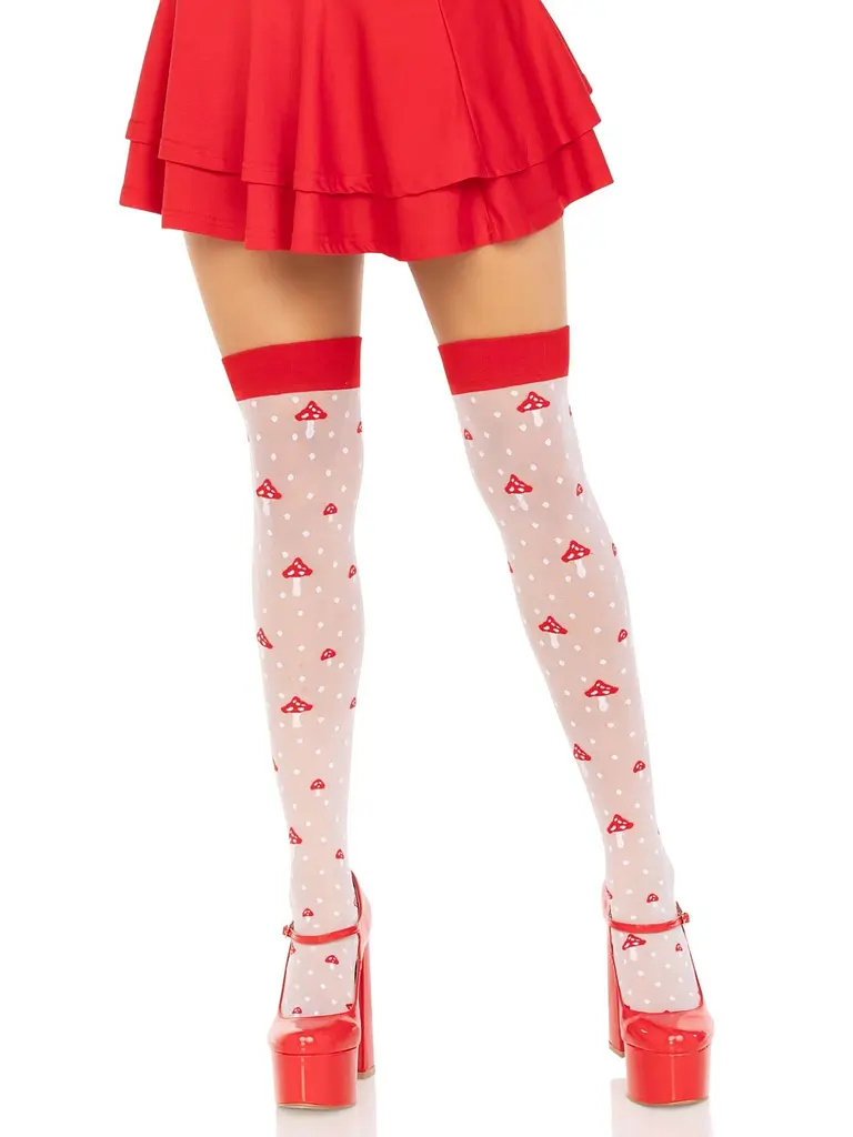 Панчохи Leg Avenue Polka Dot Mushroom Thigh Highs, One Size