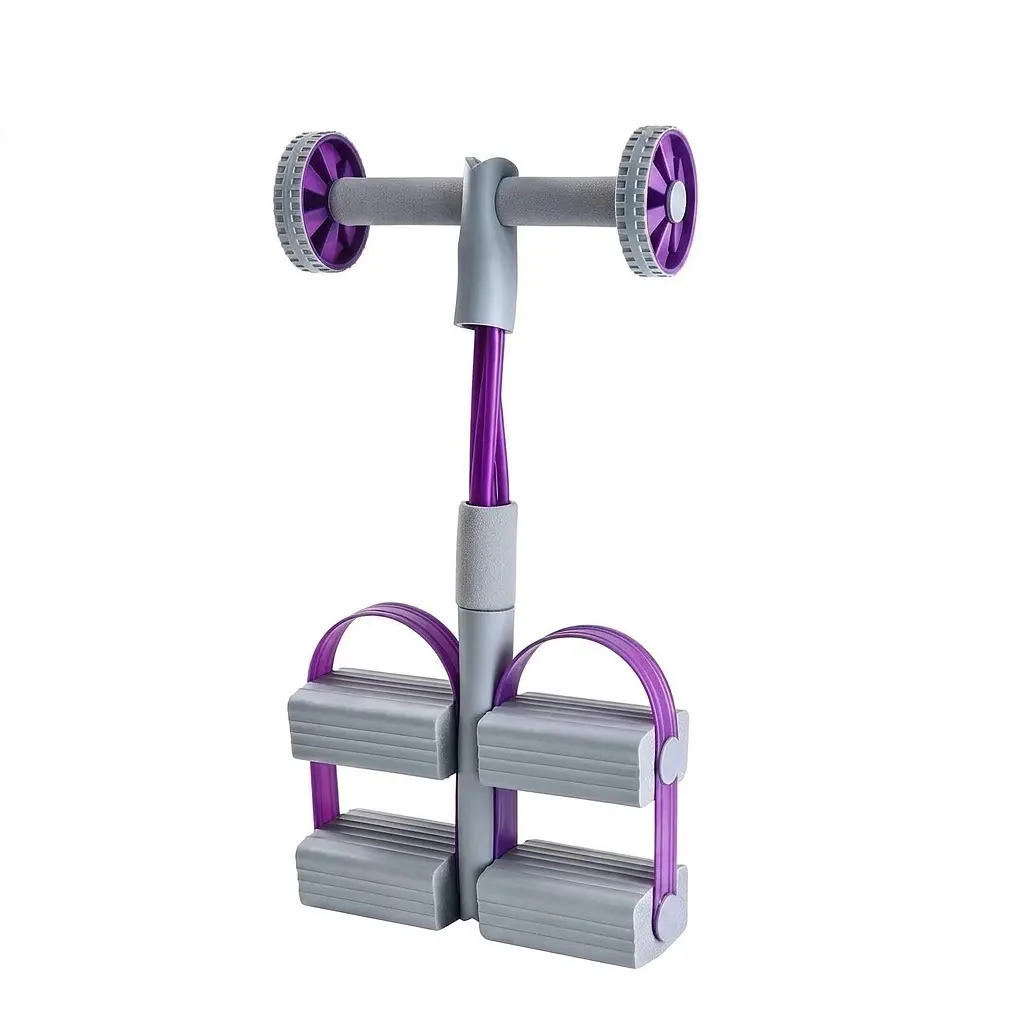 Фитнес эспандер 3 в 1 для тренировок Pedal Puller з роликом 52 х 25 х 7,5 см 4 посилені трубки