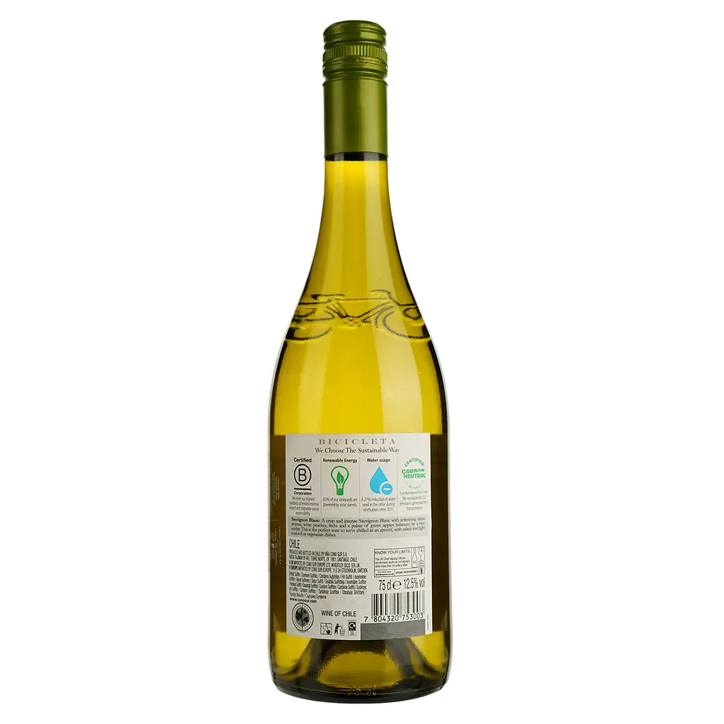 Вино Bicicleta Sauvignon Blanc, белое, сухое, 12,5%, 0,75 л - фото 2