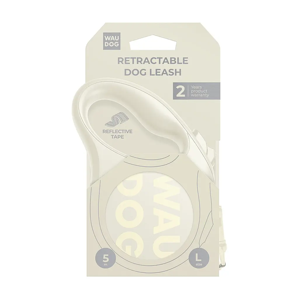 Повідець для собак WAUDOG R-leash Monochrome White XS до 12 кг, 3 м, світловідбивна стрічка (816115) - фото 3