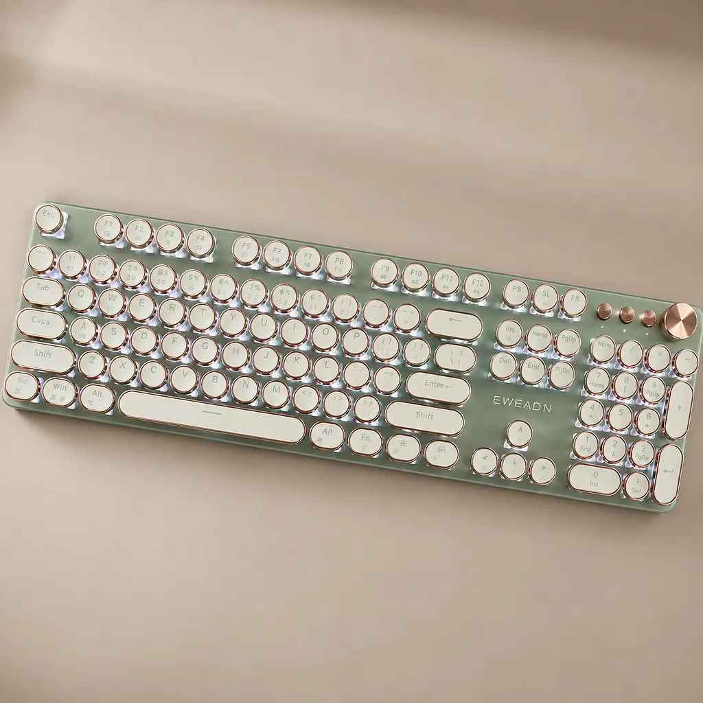 Механічна клавіатура Typewriter Mechanical Keyboard / Клавіатура з яскравим підсвічуванням / Клавіатура з підсвічуванням